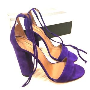 Aquazzura purple city tie sandals 37